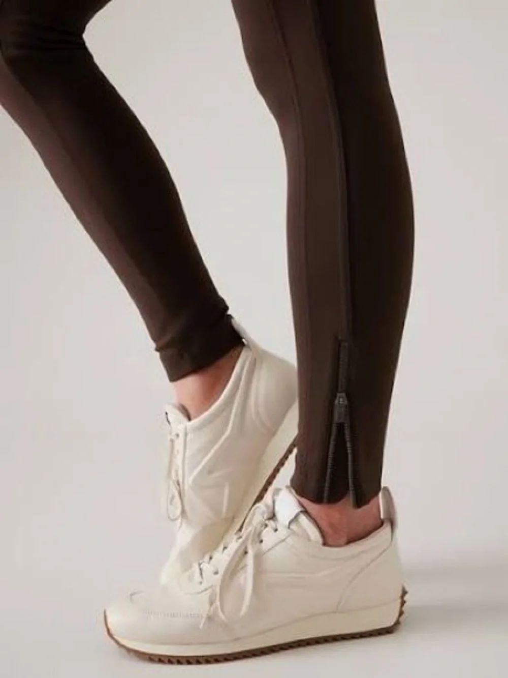 Athleta Delancey Skyline Tight Brown Ankle Zip Leggings XS brown